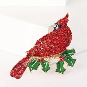 Beautiful Regal Red Cardinal Brooch